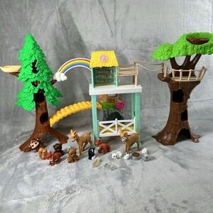 Lot Of (2) Barbie Playhouses Animal‎ Rescue & Wilderness Guide Fox Squirrel Deer